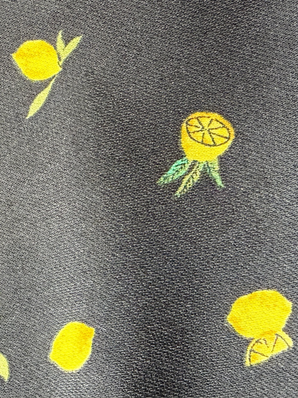 J Crew Navy Mini Drapey Twill Wrap Dress with Lemon Print Size 6 - Picture 10 of 10
